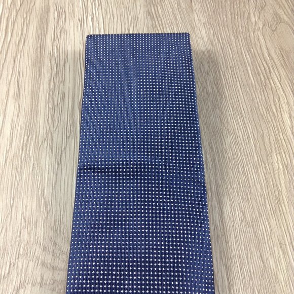 Stafford Navy Metallic Polka Dot Tie - Picture 2 of 3